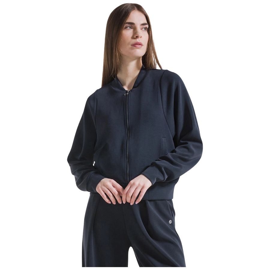 Bomber full zip in modal soft touch nero da donna Deha | D4231010009